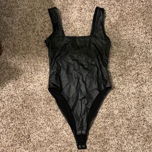 Small Pleather Bodysuit NWOT